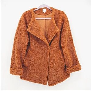 PRICE DROP Rust Brown Teddy Faux Fur Jacket